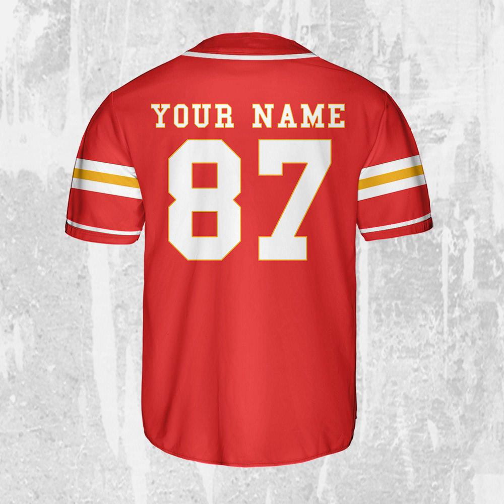 Personalize Travis Kelce Baseball Jersey Red Jersey - lylyprint.com