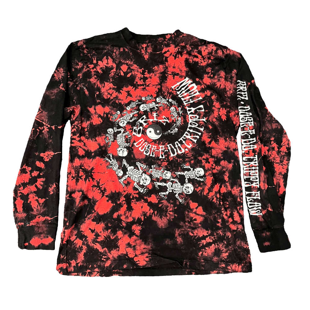 Griz Merch Dose E Do Glow Red Tie Dye Long Sleeve T-Shirt Gifts For DJ Fans