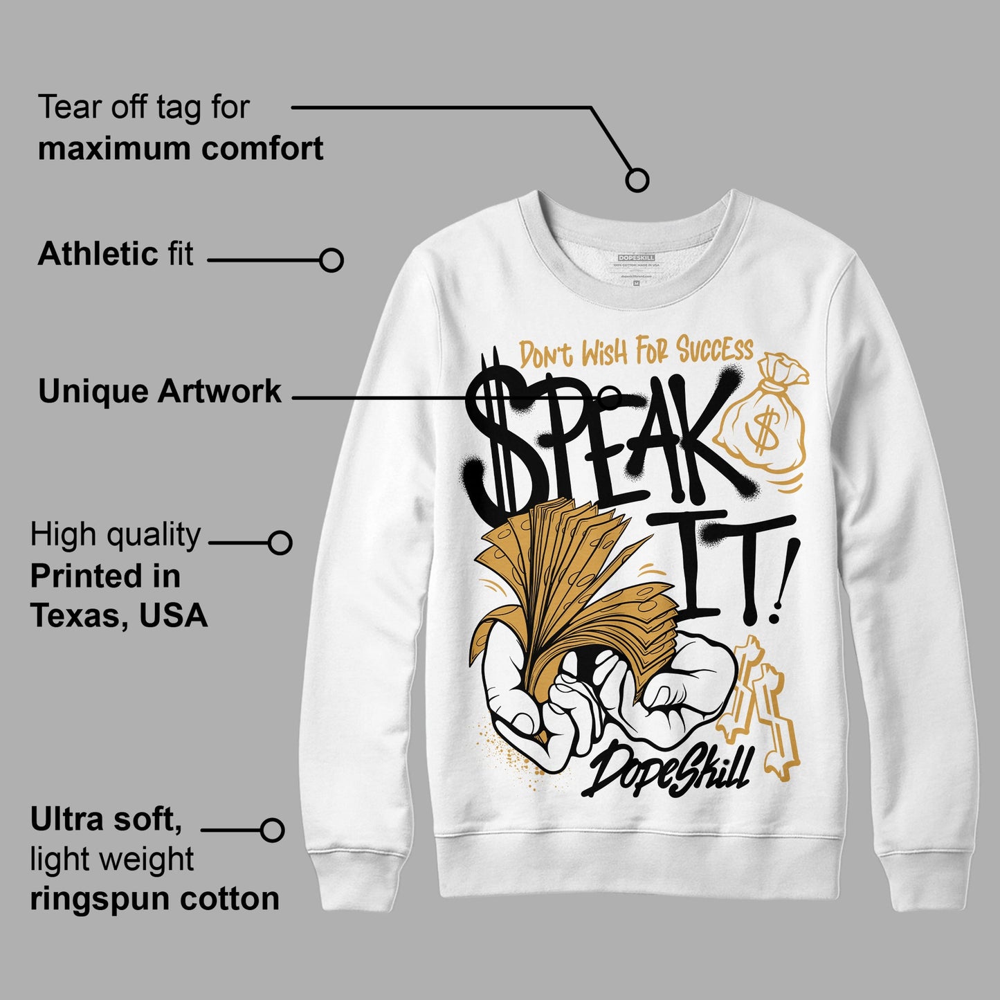 Gratitude 11s DopeSkill Sweatshirt Speak It Graphic