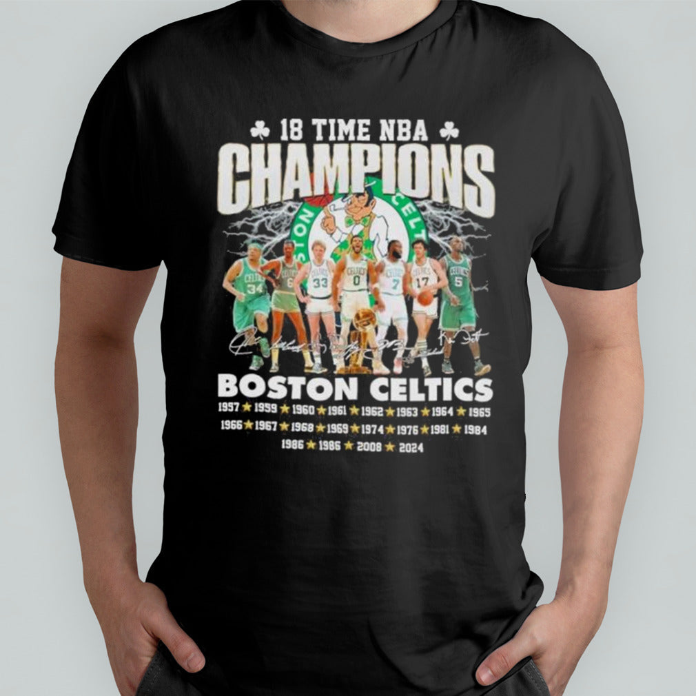 18 Time NBA Champions Boston Celtics Team Signatures shirt