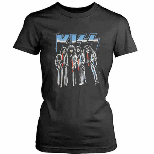 1970s Kiss Vintage Rare Original Rock Concert Womens T-Shirt Tee
