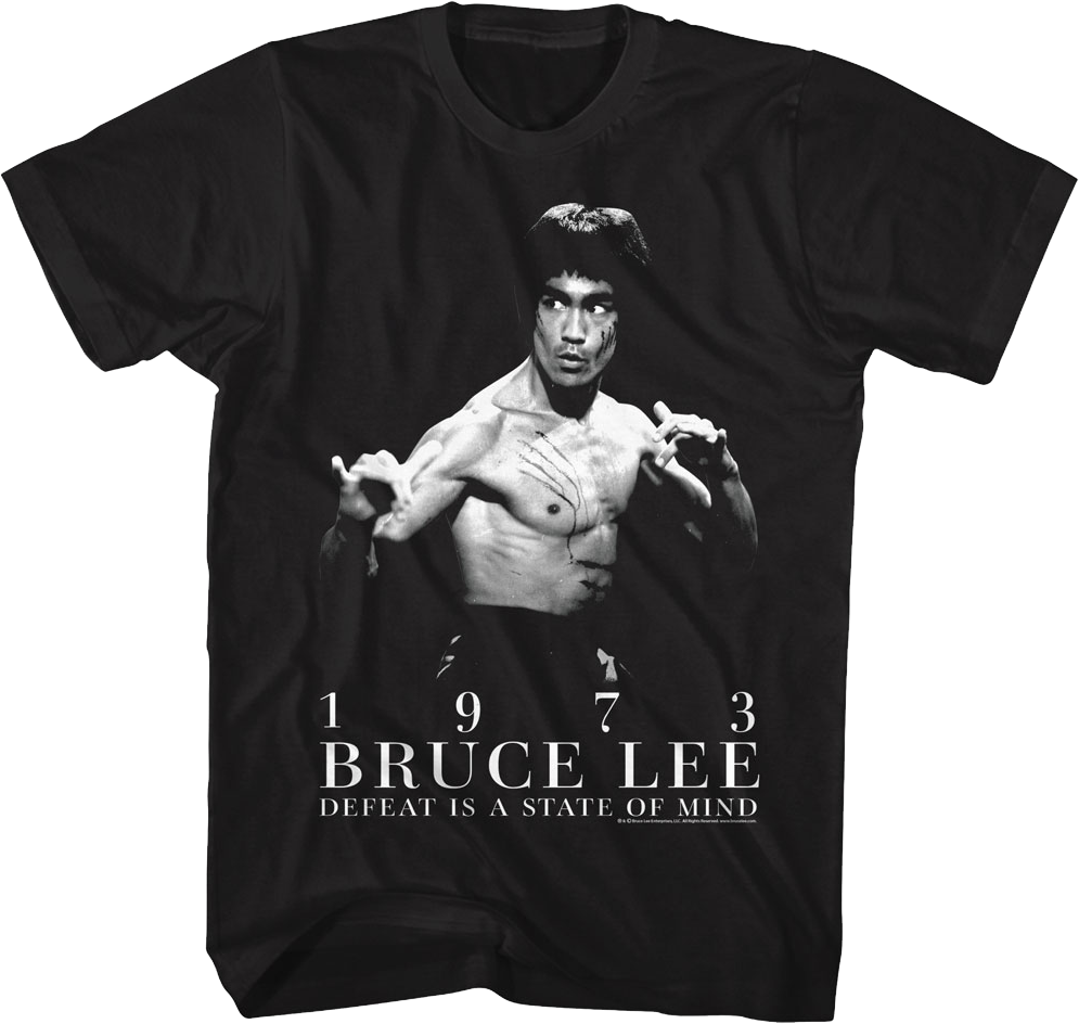 1973 Defeat Is A State Of Mind Bruce Lee T-Shirt