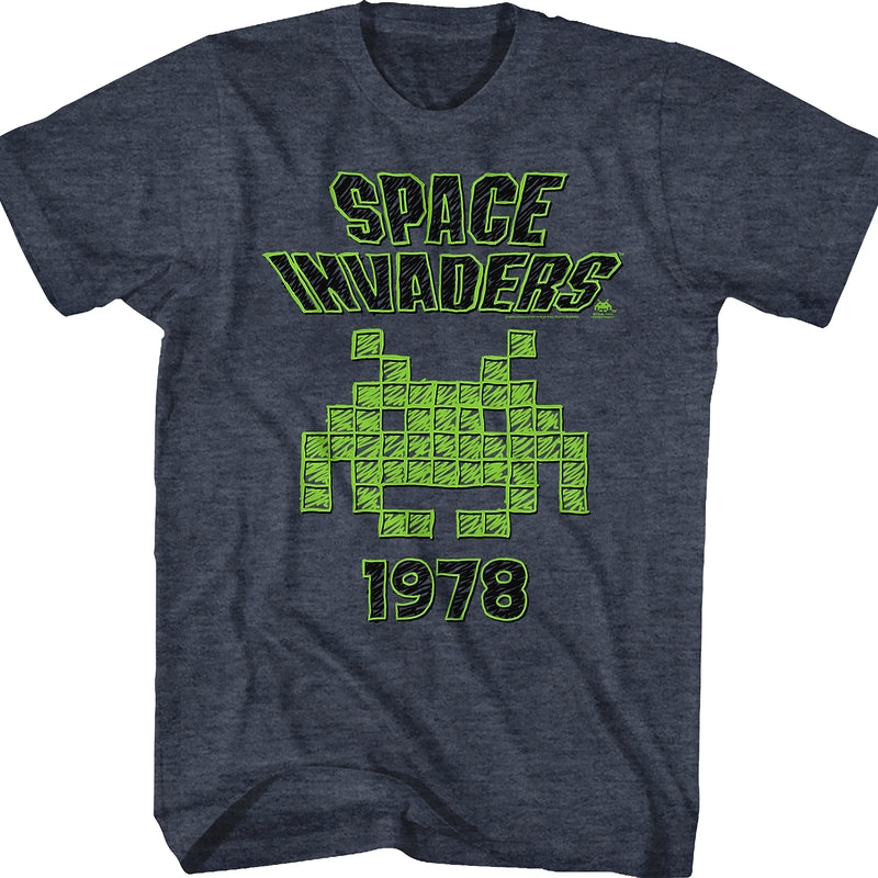 1978 Sketch Space Invaders T-Shirt