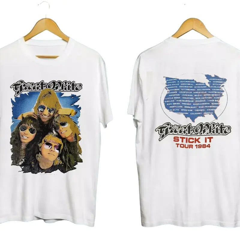 1984 GREAT Tour Concert Double Sided All Size Shirt Size S 3XL T-Shirts, Hoodie, Sweatshirt