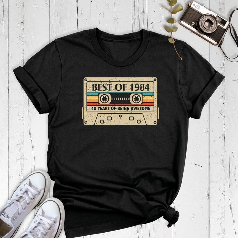 1984 Vintage Shirt, 40th Birthday Gift for Woman, 40th Birthday Gift for Him, 40th Birthday Shirt, 1984 Birthday Cassette...