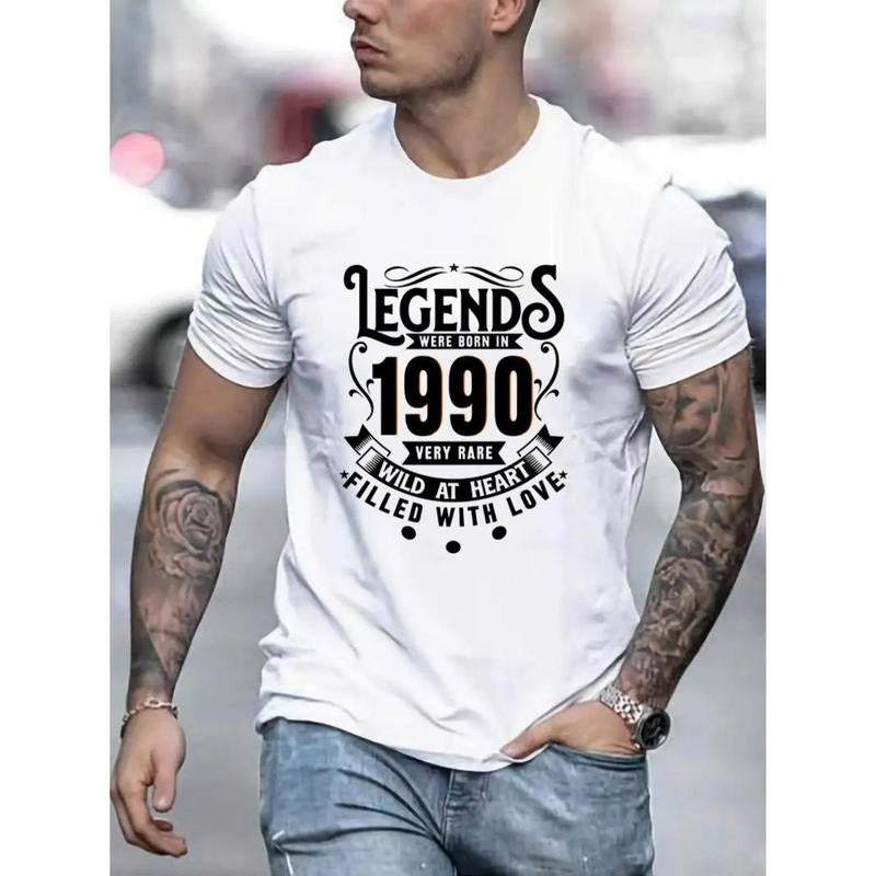 1990 Print Creative Top Casual Short Sleeve Crew Neck Summer Outdoor Made USA T-Shirts, Hoodie, Sweatshirt