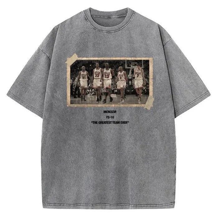 1996 Chicago Squad Vintage Photo T-Shirt The Greatest Team Ever 72-10 Crewneck Cotton Tee Hoodie, Sweatshirt