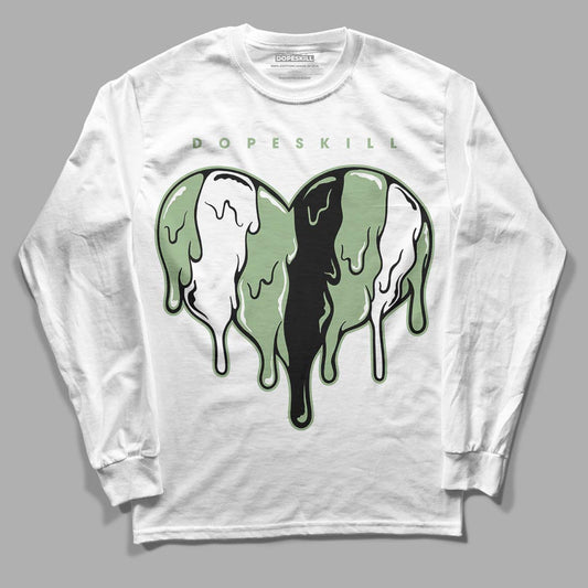 Seafoam 4s DopeSkill Long Sleeve T-Shirt Slime Drip Heart Graphic
