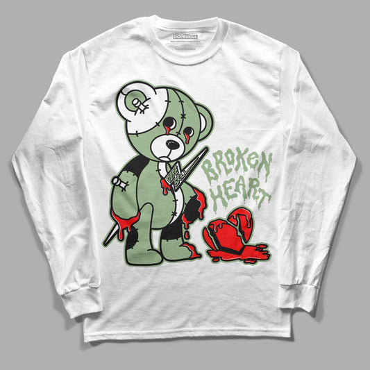 Seafoam 4s DopeSkill Long Sleeve T-Shirt Broken Heart Graphic
