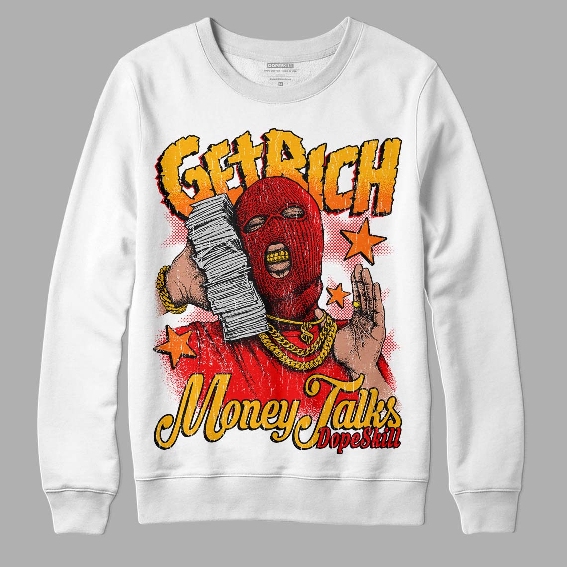 Red Collection DopeSkill Sweatshirt Get Rich Graphic