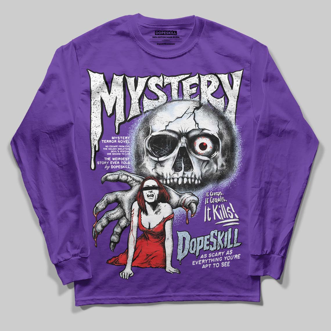 Grape 5s DopeSkill Long Sleeve T-Shirt Mystery Ghostly Grasp Graphic