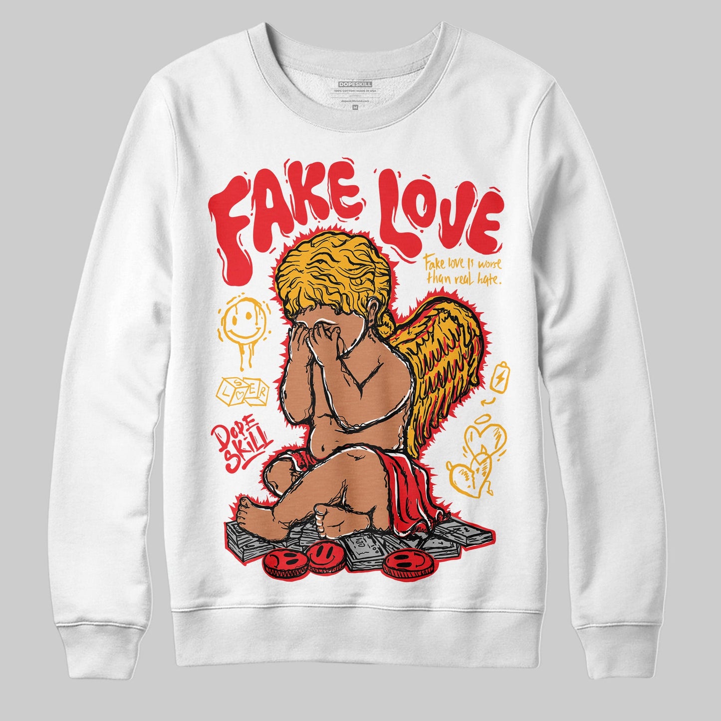 Red Collection DopeSkill Sweatshirt False Love Graphic