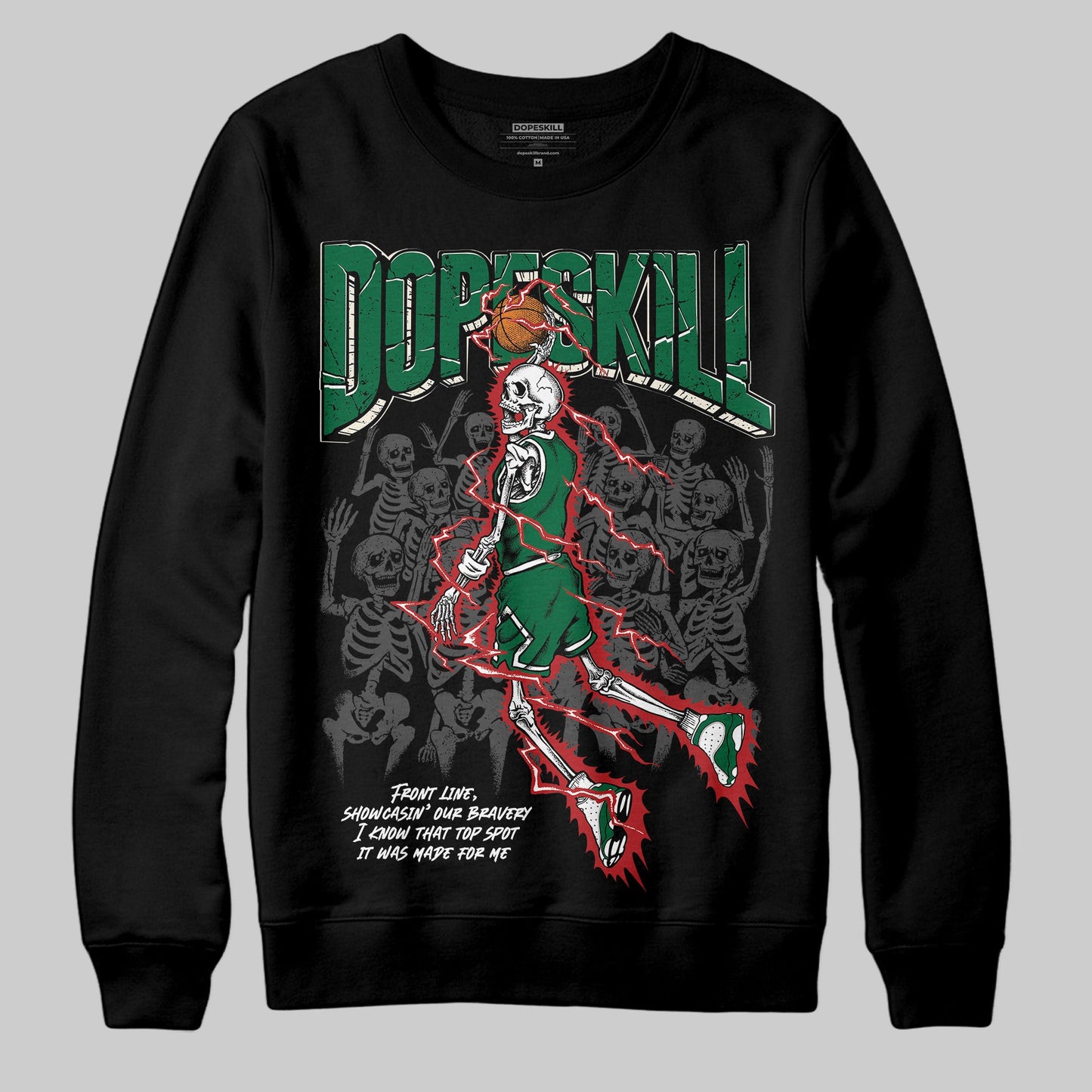 Pine Green 13s DopeSkill Sweatshirt Thunder Dunk Graphic