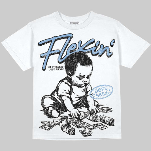 University Blue 5s DopeSkill Oversize Print T-Shirt Flexin' Graphic