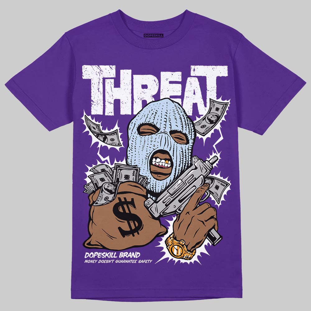 Grape 5s DopeSkill T-Shirt Under Threat Graphic