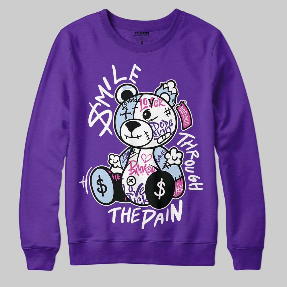 Grape 5s DopeSkill Sweatshirt Smile Through The Pain Graphic
