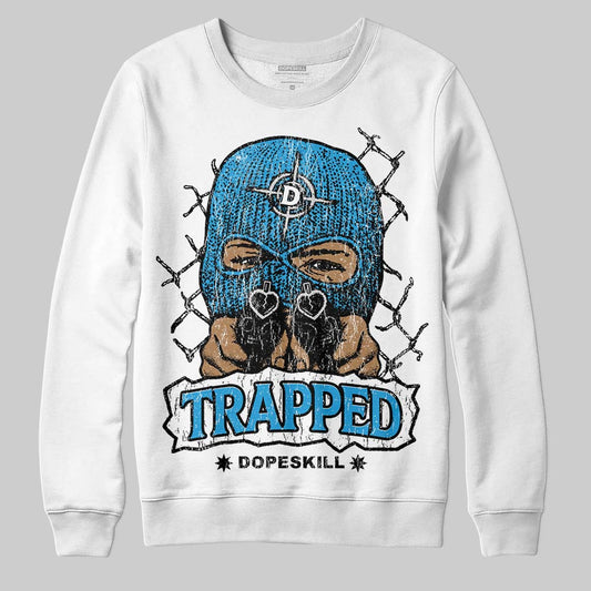 Military Blue 4s DopeSkill Sweatshirt New Trapped Graphic