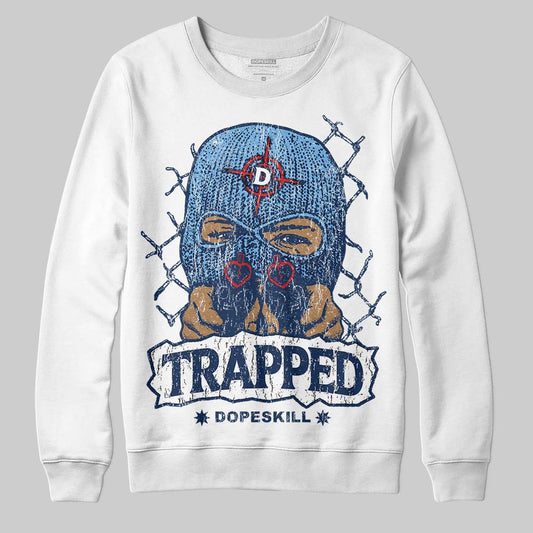 Summit White Navy 4s DopeSkill Sweatshirt New Trapped Graphic