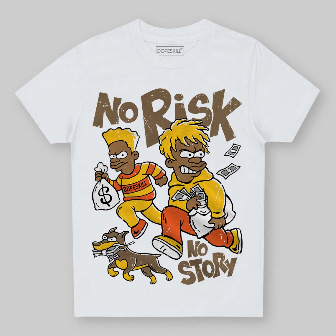 Yellow Collection DopeSkill Toddler Kids T-shirt No Risk No Story Graphic