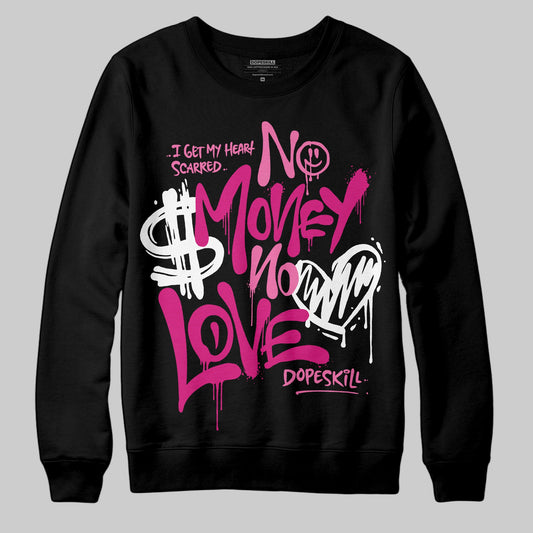 Rick RO Pink Leather Sneakers DopeSkill Sweatshirt No Money No Love Typo Graphic