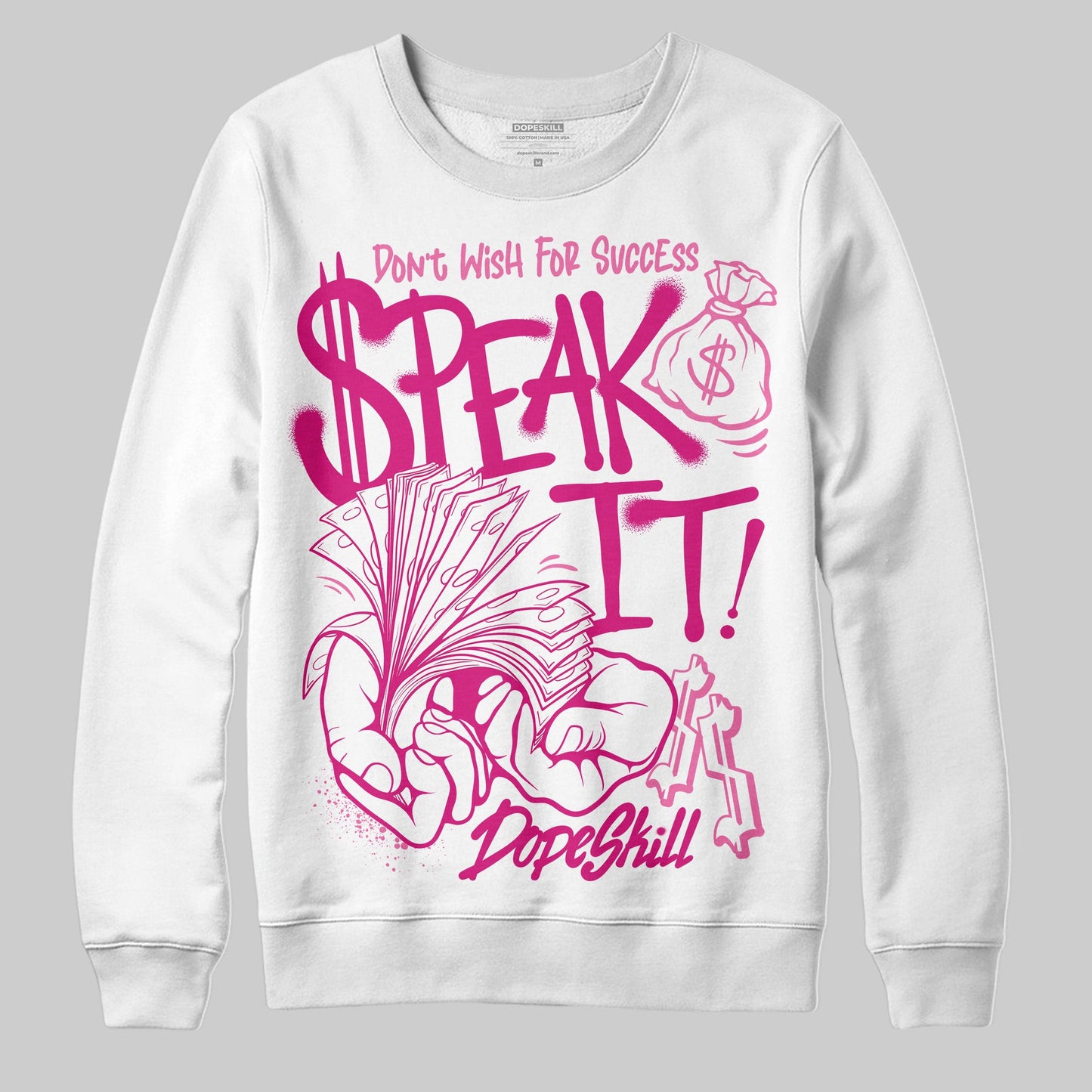 Rick RO Pink Leather Sneakers DopeSkill Sweatshirt Speak It Graphic