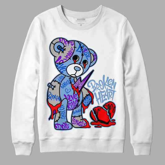 University Blue 5s DopeSkill Sweatshirt Broken Heart Graphic