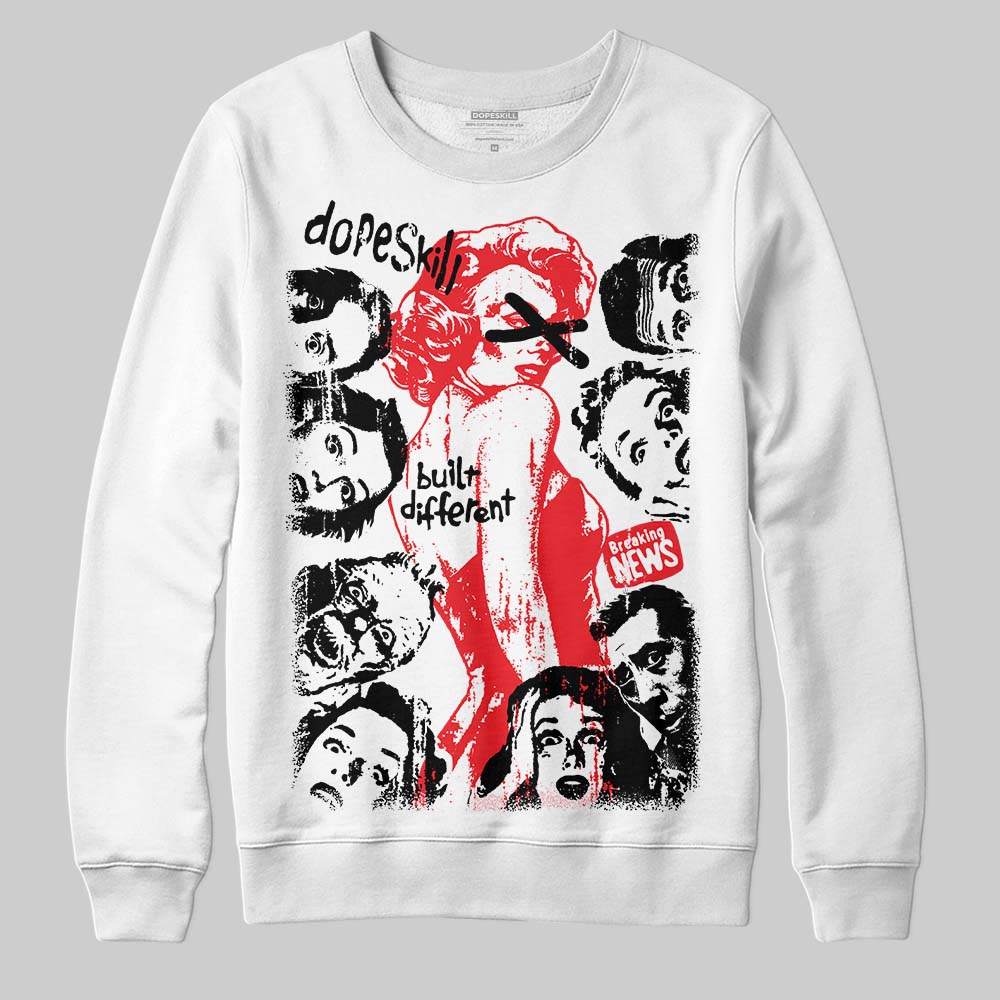 Red Collection DopeSkill Sweatshirt Built Different Graphic