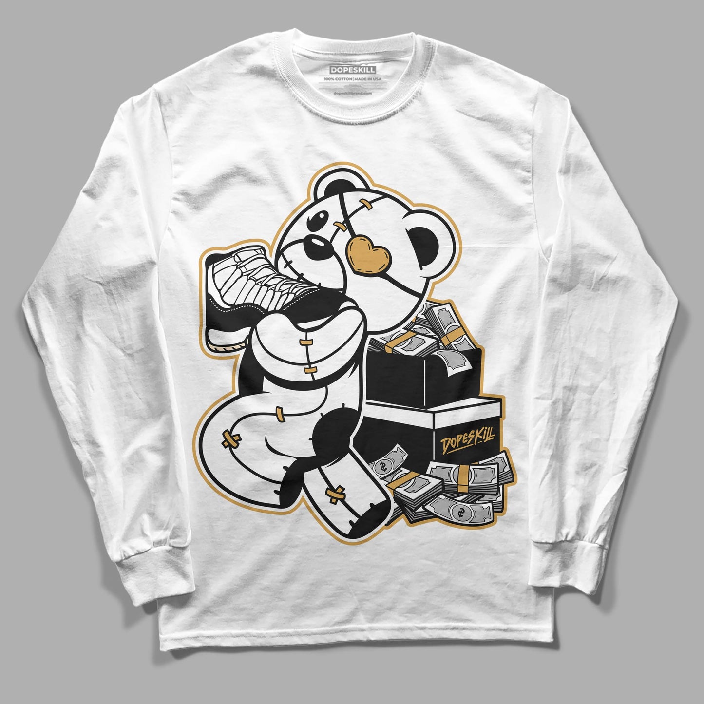Gratitude 11s DopeSkill Long Sleeve T-Shirt Bear Steals Sneaker Graphic