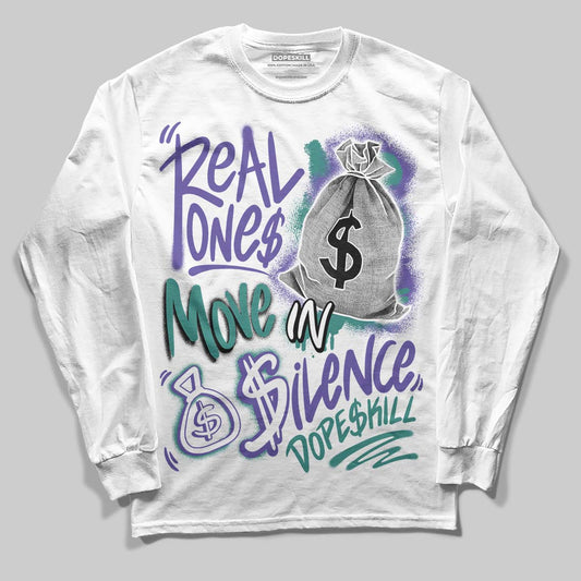 Grape 5s DopeSkill Long Sleeve T-Shirt Real Ones Move In Silence Graphic