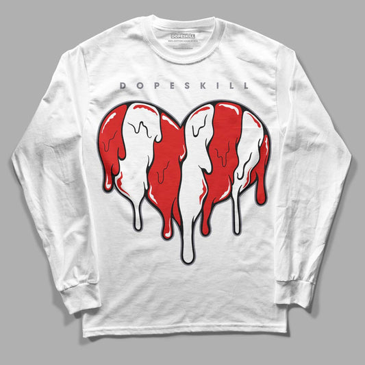 Gym Red 9s DopeSkill Long Sleeve T-Shirt Slime Drip Heart Graphic