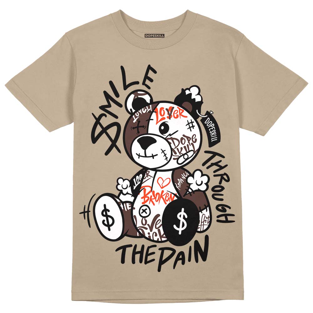 Latte 1s DopeSkill Medium Brown T-shirt Smile Through The Pain Graphic