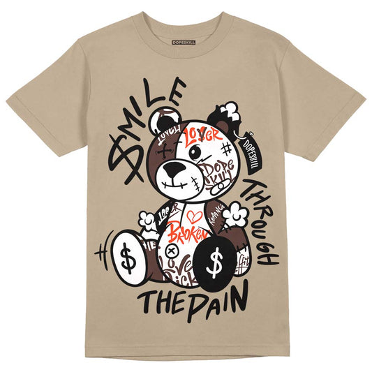 Latte 1s DopeSkill Medium Brown T-shirt Smile Through The Pain Graphic