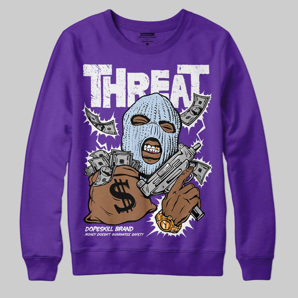 Grape 5s DopeSkill Sweatshirt Under Threat Graphic