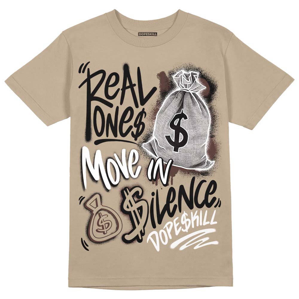 Latte 1s DopeSkill Medium Brown T-shirt Real Ones Move In Silence Graphic