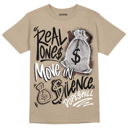 Latte 1s DopeSkill Medium Brown T-shirt Real Ones Move In Silence Graphic