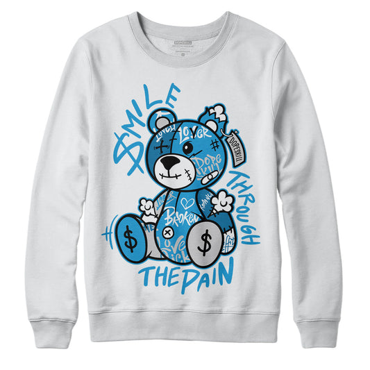 Military Blue 4s DopeSkill Sweatshirt Smile Through The Pain Graphic
