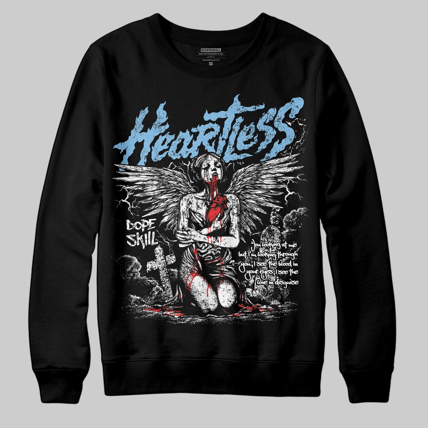 University Blue Collection DopeSkill Sweatshirt Heartless Graphic