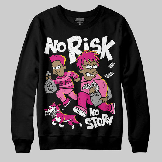 Rick RO Pink Leather Sneakers DopeSkill Sweatshirt No Risk No Story Graphic