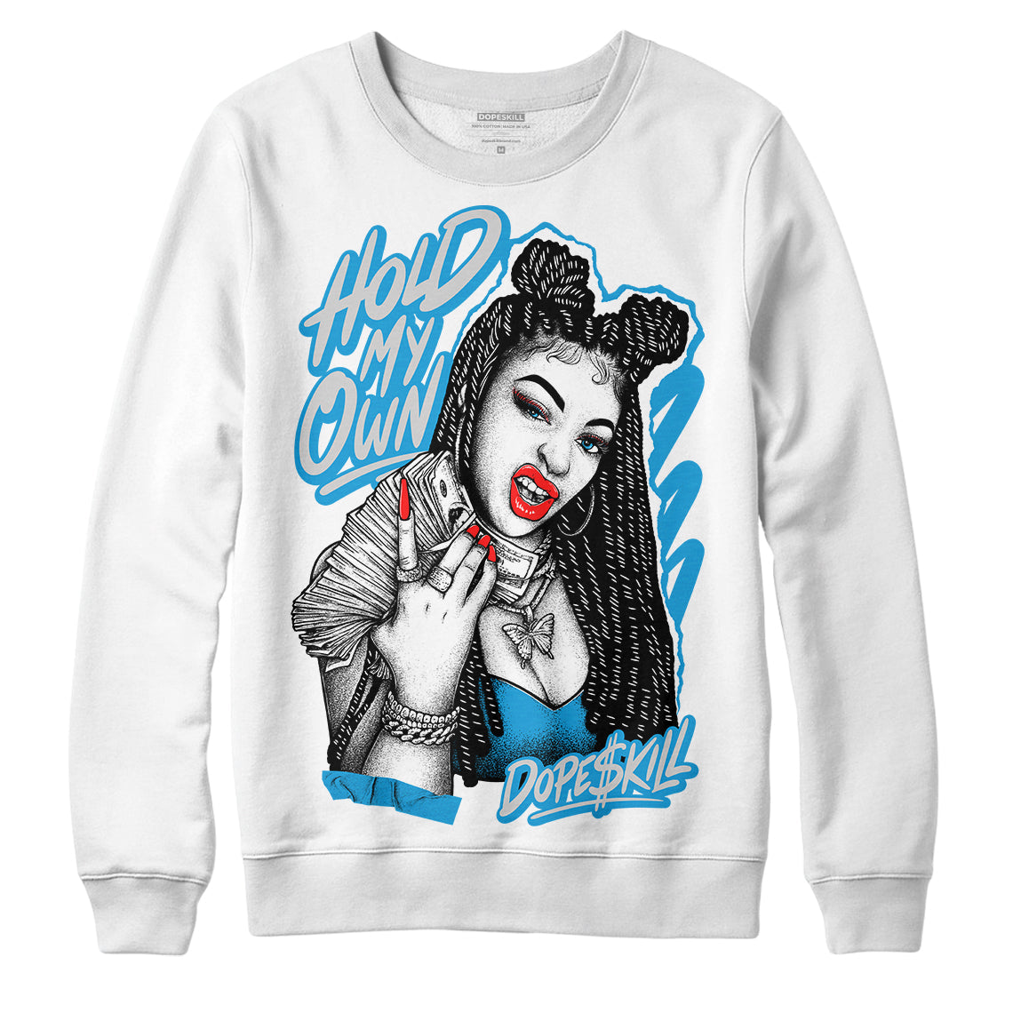 Military Blue 4s DopeSkill Sweatshirt New H.M.O Graphic