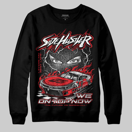 Red Collection DopeSkill Sweatshirt New Side Hustler Graphic