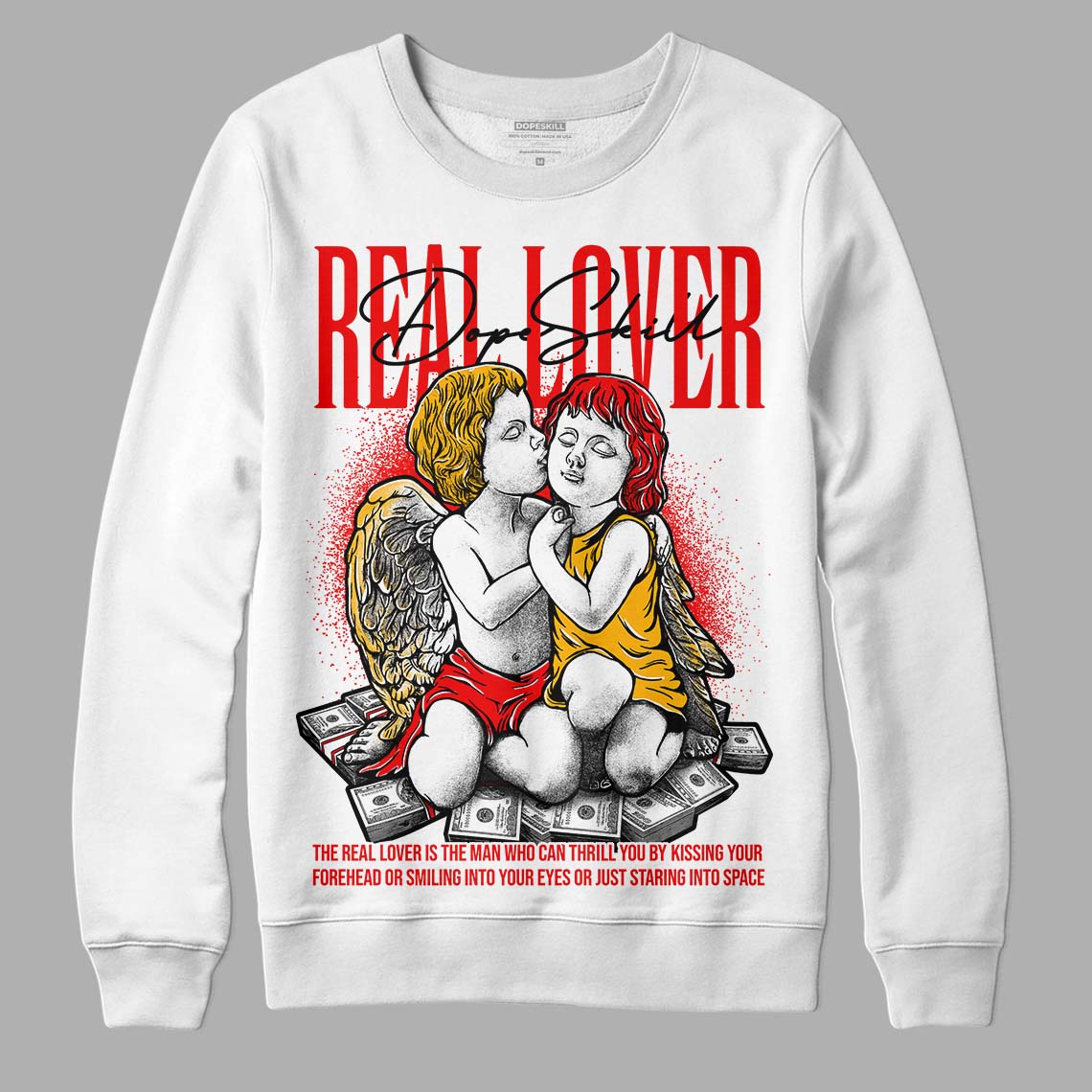 Red Collection DopeSkill Sweatshirt Real Lover Graphic