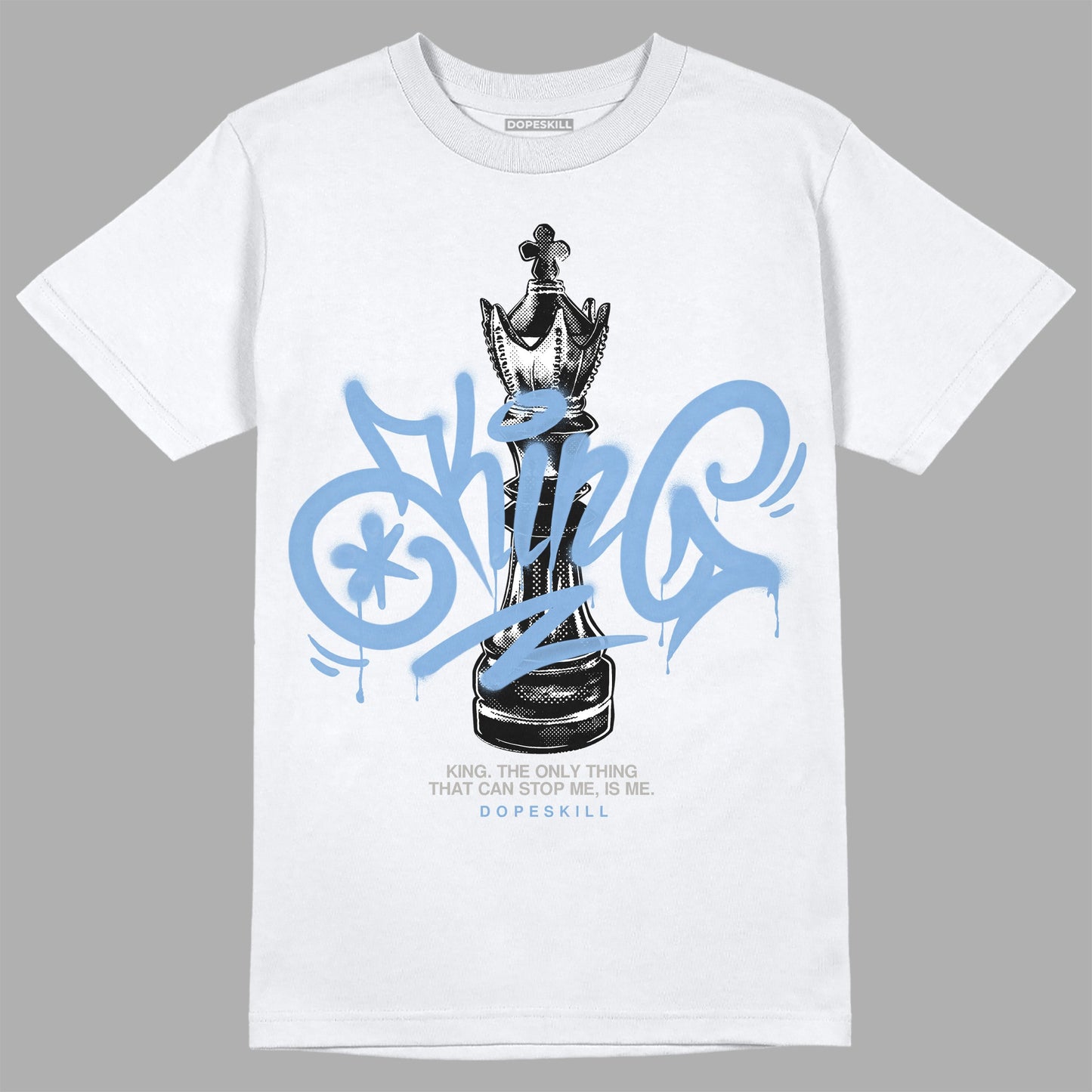 University Blue 5s DopeSkill T-Shirt King Chess Graphic