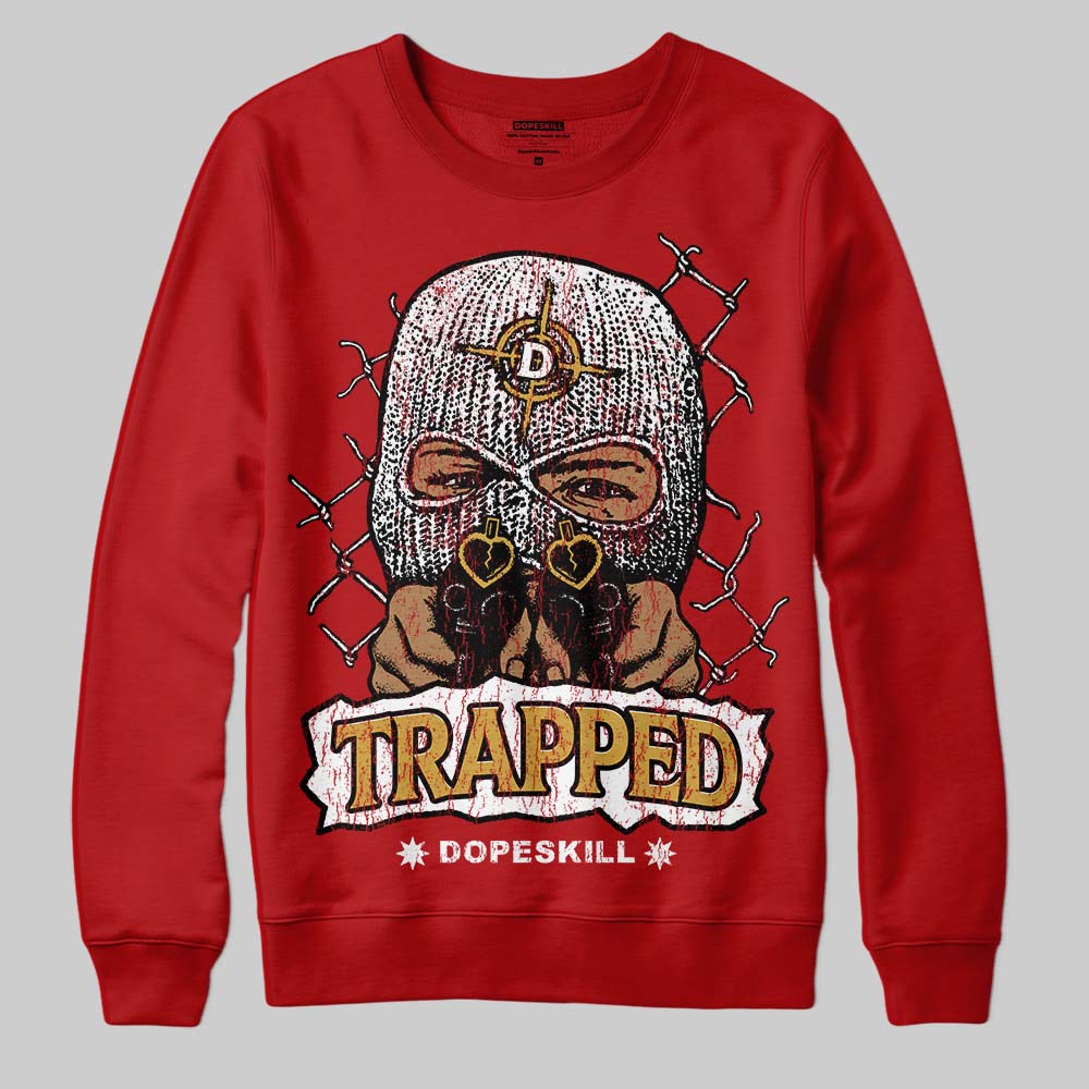 Red Collection DopeSkill Sweatshirt New Trapped Graphic