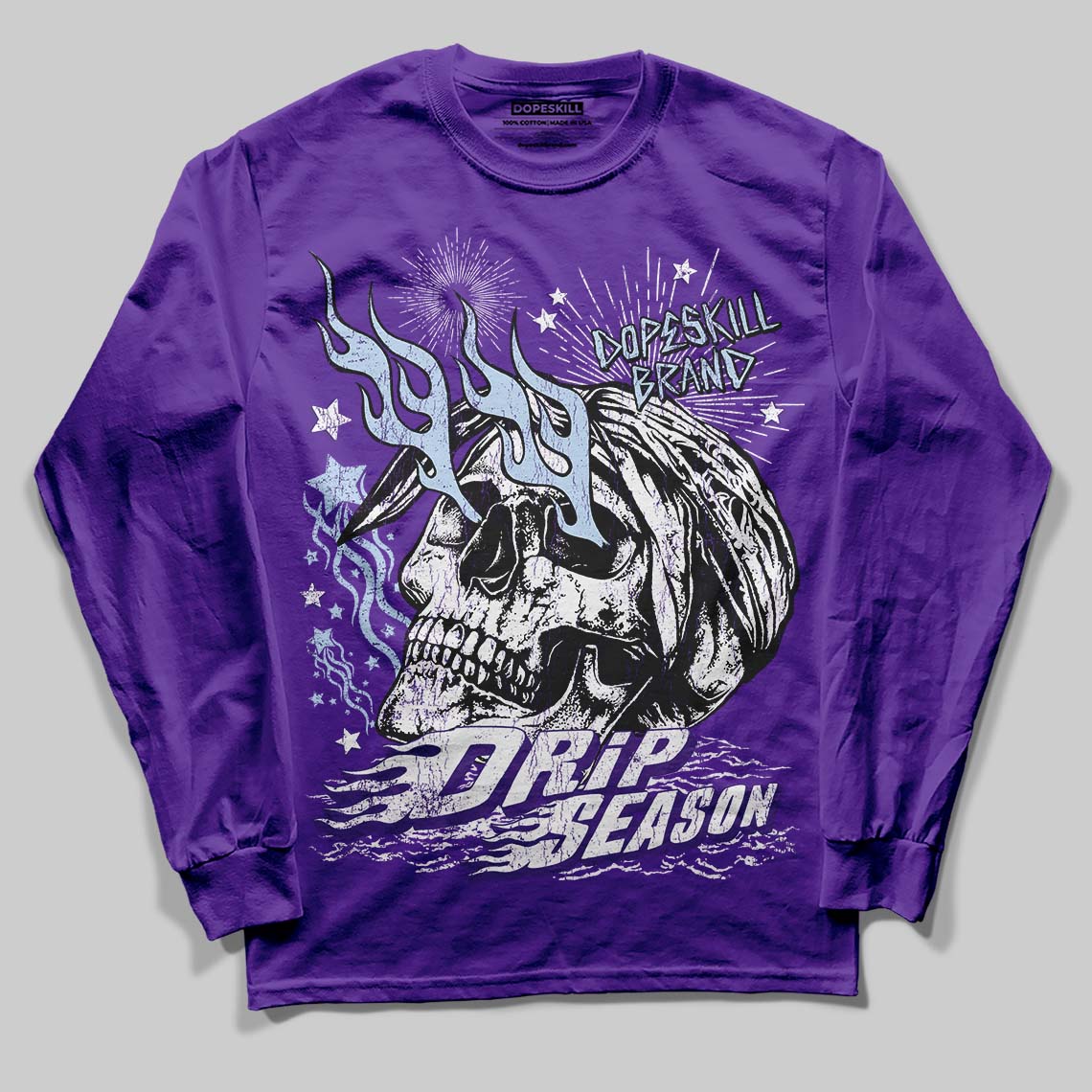 Grape 5s DopeSkill Long Sleeve T-Shirt Drip Season Graphic
