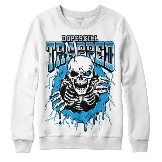 Military Blue 4s DopeSkill Sweatshirt Trapped Halloween Graphic