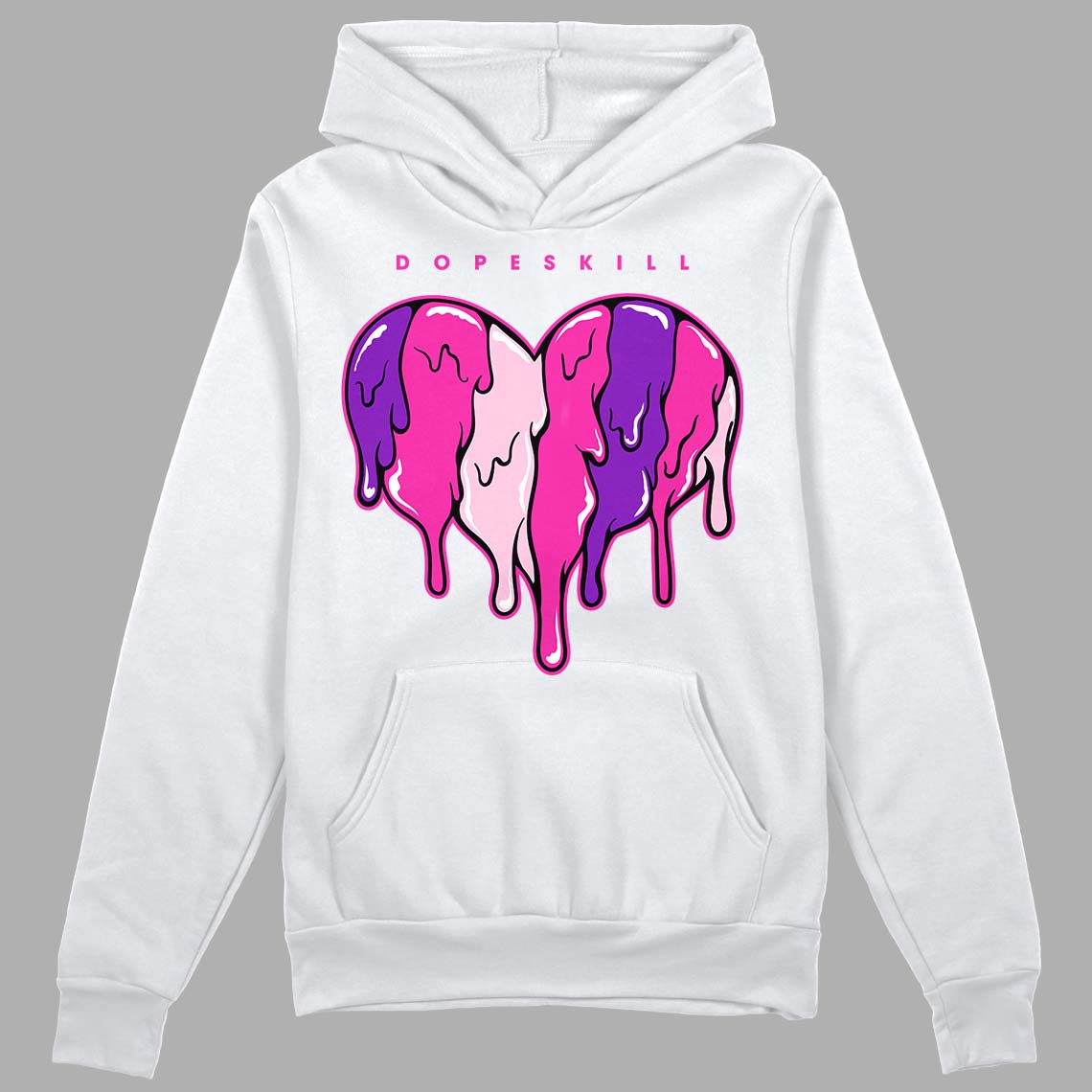 Pink Collection DopeSkill Hoodie Sweatshirt Slime Drip Heart Graphic