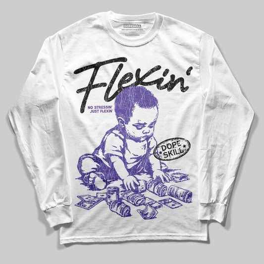 Grape 5s DopeSkill Long Sleeve T-Shirt Flexin' Graphic