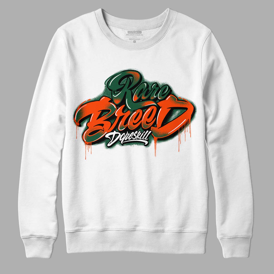 Dunk Low Team Dark Green Orange DopeSkill Sweatshirt Rare Breed Type Graphic
