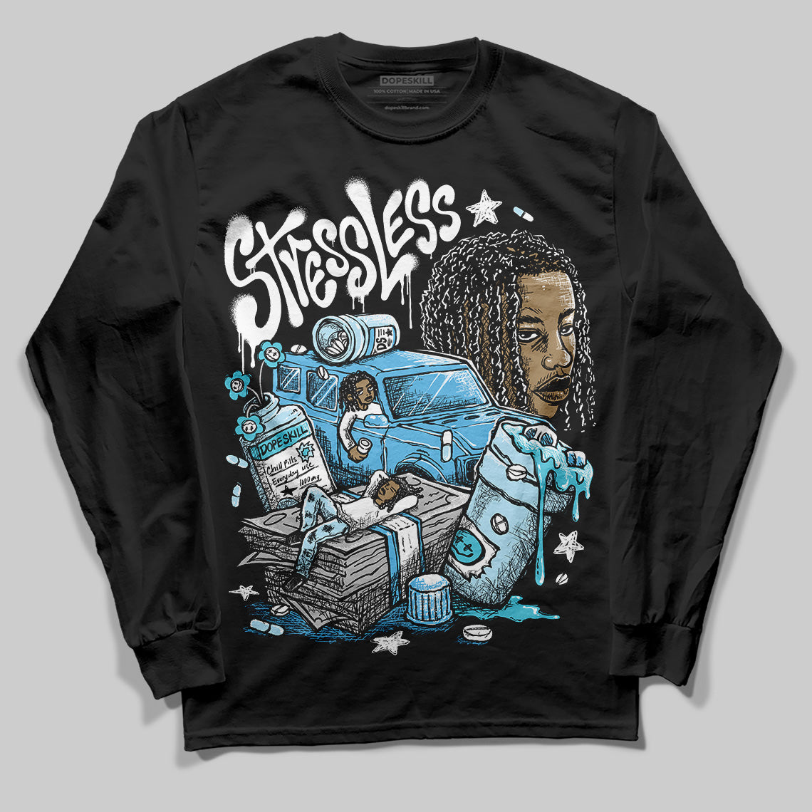 Legend Blue 11s DopeSkill Long Sleeve T-Shirt Stressless Graphic
