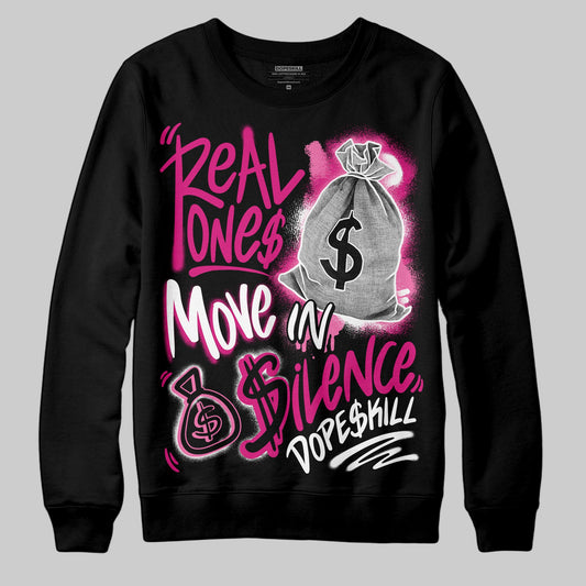 Rick RO Pink Leather Sneakers DopeSkill Sweatshirt Real Ones Move In Silence Graphic